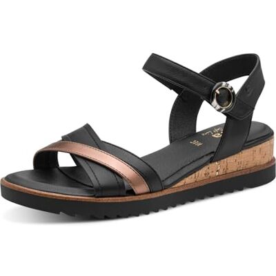 Jana Sandales compensées pour femme Sable Vegan, Noir/comb, 37 EU - Publicité Jana Sandales compensées pour femme Sable Vegan, Noir/comb, 37 EU - Publicité