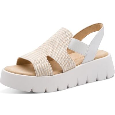 MARCO TOZZI sandale femme semelle intérieure Feel Me souple doublure douce plateforme, blanc (WHITE COMB), 38 EU - Publicité MARCO TOZZI sandale femme semelle intérieure Feel Me souple doublure douce plateforme, blanc (WHITE COMB), 38 EU - Publicité