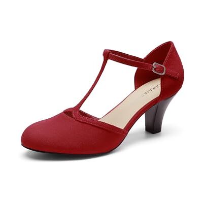 DREAM PAIRS Escarpins Femme Petit Talon à Lanière T, Chaussures Rétro Élégantes et Confortables pour Soirée, Mariage et Occasions Formelles,Size 38.5,Rouge,SDPU26001W - Publicité DREAM PAIRS Escarpins Femme Petit Talon à Lanière T, Chaussures Rétro Élégantes et Confortables pour Soirée, Mariage et Occasions Formelles,Size 38.5,Rouge,SDPU26001W - Publicité