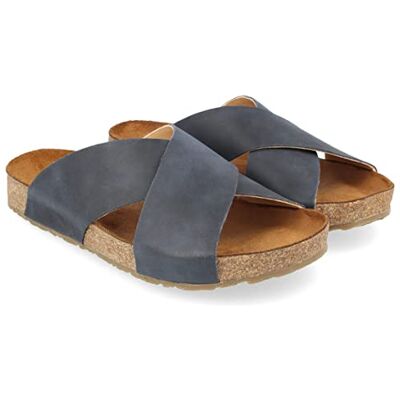 HAFLINGER 819412-0-5 Bio Mio Sabots en Cuir pour Hommes, Pointure:40 EU, La Couleur:Bleu - Publicité HAFLINGER 819412-0-5 Bio Mio Sabots en Cuir pour Hommes, Pointure:40 EU, La Couleur:Bleu - Publicité