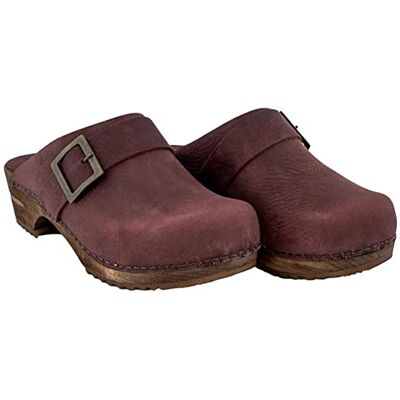 Sanita Urban Sabots Ouverts Produit Original Fabriqué à la Main pour Femme Sabots en Cuir avec Semelle en Bois Rouge Bordeaux 36 EU - Publicité Sanita Urban Sabots Ouverts Produit Original Fabriqué à la Main pour Femme Sabots en Cuir avec Semelle en Bois Rouge Bordeaux 36 EU - Publicité