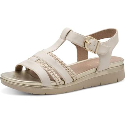 Jana sandales femme plates avec fermeture velcro vegan, Beige/Gold, 38 EU - Publicité Jana sandales femme plates avec fermeture velcro vegan, Beige/Gold, 38 EU - Publicité