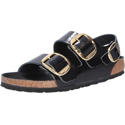 Birkenstock Milano Big Buckle Noir verni Sandales Femme - Publicité Birkenstock Milano Big Buckle Noir verni Sandales Femme - Publicité