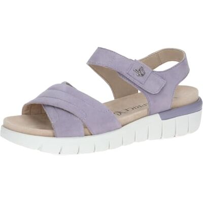 CAPRICE Comfort Sandales plates femme en cuir avec fermeture à scratch, Lilas (Lavender Suede), 41 EU - Publicité CAPRICE Comfort Sandales plates femme en cuir avec fermeture à scratch, Lilas (Lavender Suede), 41 EU - Publicité
