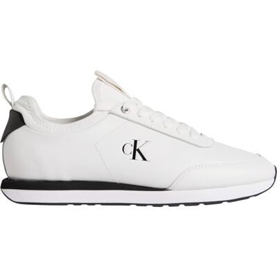 Calvin Klein Baskets Homme Retro Sock Laceup en Cuir, Blanc (Bright White/Black), 45 - Publicité Calvin Klein Baskets Homme Retro Sock Laceup en Cuir, Blanc (Bright White/Black), 45 - Publicité