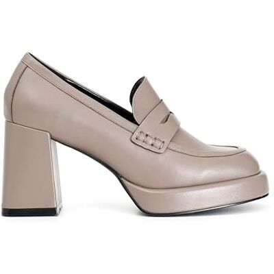 CAFèNOIR Mocassin en Cuir pour Femme avec Plateforme, pour Femme, Couleur Gris, Taille 37 - Publicité CAFèNOIR Mocassin en Cuir pour Femme avec Plateforme, pour Femme, Couleur Gris, Taille 37 - Publicité