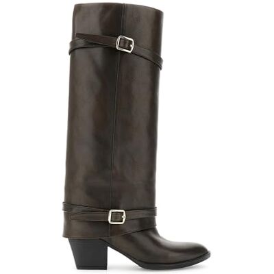 CAFèNOIR Bottes En Cuir Avec Revers Et Boucles, Pour Femme, Couleur Marron, Taille 38 - Publicité CAFèNOIR Bottes En Cuir Avec Revers Et Boucles, Pour Femme, Couleur Marron, Taille 38 - Publicité
