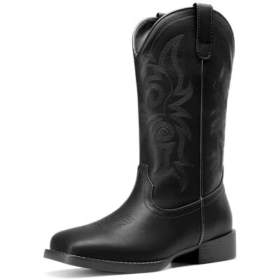 DREAM PAIRS Bottes de cowboy brodées à bout carré pour femme Bottes western mi-mollet tendance Chaussures à talon bas pour fête à thème, concert de campagne - Publicité DREAM PAIRS Bottes de cowboy brodées à bout carré pour femme Bottes western mi-mollet tendance Chaussures à talon bas pour fête à thème, concert de campagne - Publicité
