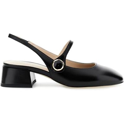 CAFèNOIR Escarpins À Bride Arrière en Cuir Verni avec Accessoire À Bouton, pour Femme, Couleur Noir, Taille 38 - Publicité CAFèNOIR Escarpins À Bride Arrière en Cuir Verni avec Accessoire À Bouton, pour Femme, Couleur Noir, Taille 38 - Publicité