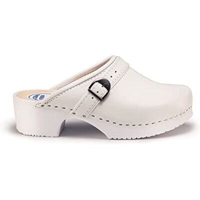 ESTRO Sabots Femme en Cuir Chaussures Hôpital Mules Femmes Sabots Orthopédiques CDL05 (Blanc, 41) - Publicité ESTRO Sabots Femme en Cuir Chaussures Hôpital Mules Femmes Sabots Orthopédiques CDL05 (Blanc, 41) - Publicité