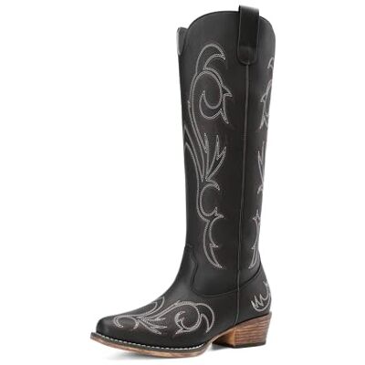 DREAM PAIRS Bottes Femme Style Western Cowgirl Confortables Bottes Cowboy Hautes Knee High avec Fermeture Éclair Latérale,Size 40,Noir,DWUMKB2502 - Publicité DREAM PAIRS Bottes Femme Style Western Cowgirl Confortables Bottes Cowboy Hautes Knee High avec Fermeture Éclair Latérale,Size 40,Noir,DWUMKB2502 - Publicité