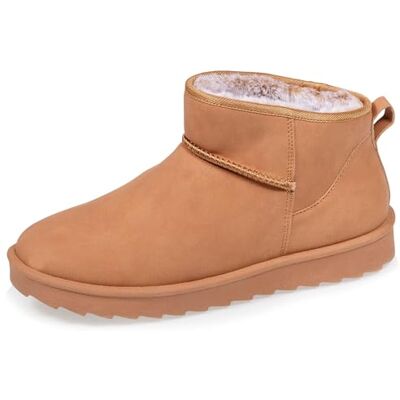 Isotoner Bottines femme chaudes, légères, confortables et modernes, effet nubuck, 41, camel - Publicité Isotoner Bottines femme chaudes, légères, confortables et modernes, effet nubuck, 41, camel - Publicité