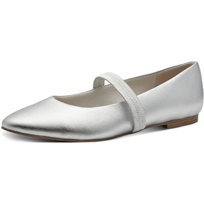 MARCO TOZZI Femme Damen Ballerinas Ballerines, argenté, 36 EU - Publicité MARCO TOZZI Femme Damen Ballerinas Ballerines, argenté, 36 EU - Publicité