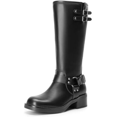 DREAM PAIRS Bottes pour Femme au genou, talon bloc épais confortable, bout pointu, fermeture éclair latérale, bottes d'équitation en cuir velours SDKB2412W, 41.5 EU - Publicité DREAM PAIRS Bottes pour Femme au genou, talon bloc épais confortable, bout pointu, fermeture éclair latérale, bottes d'équitation en cuir velours SDKB2412W, 41.5 EU - Publicité