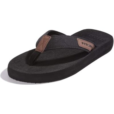 FITORY Tongs Homme Adulte Été Flip Flop Plates Antidérapantes pour Plage/Piscine Sandales Noir Taille 43 EU - Publicité FITORY Tongs Homme Adulte Été Flip Flop Plates Antidérapantes pour Plage/Piscine Sandales Noir Taille 43 EU - Publicité