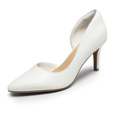 DREAM PAIRS Escarpins Femme Classique Chaussure à Talon Confortable avec Fleur pour Le Mariage,Size 39,Blanc-PU,SDPU2416W - Publicité DREAM PAIRS Escarpins Femme Classique Chaussure à Talon Confortable avec Fleur pour Le Mariage,Size 39,Blanc-PU,SDPU2416W - Publicité