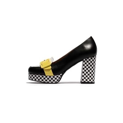 Fly London Femme Pumps, Black/White/Lemon, 36 EU - Publicité Fly London Femme Pumps, Black/White/Lemon, 36 EU - Publicité