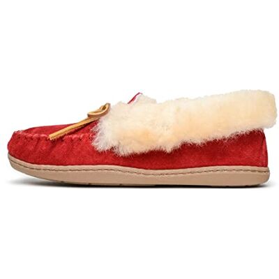 Minnetonka Alpine Sheepskin Moc Femmes US 10 Rouge Pantoufle - Publicité Minnetonka Alpine Sheepskin Moc Femmes US 10 Rouge Pantoufle - Publicité