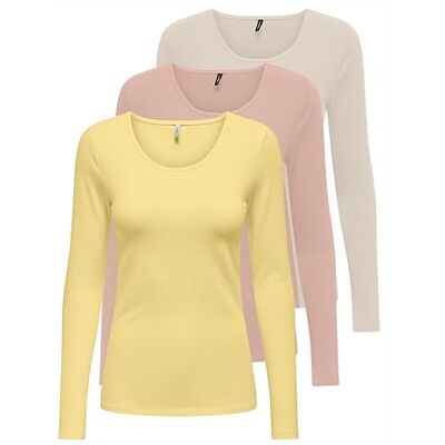 Only T-shirt à manches longues pour femme Onllive Love XS S M L XL Noir Blanc Col rond, L - Publicité Only T-shirt à manches longues pour femme Onllive Love XS S M L XL Noir Blanc Col rond, L - Publicité