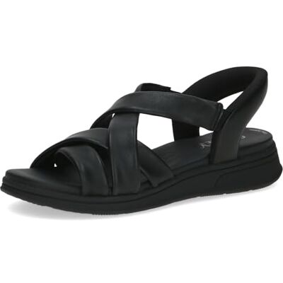 CAPRICE sandale plate femme en cuir, Noir (BLACK SOFTNAP.), 37 EU - Publicité CAPRICE sandale plate femme en cuir, Noir (BLACK SOFTNAP.), 37 EU - Publicité