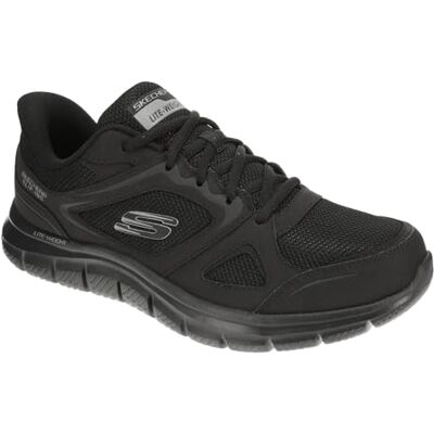 Skechers Track Ezral Baskets à Enfiler Mains Libres pour Homme, Cuir Noir Maille PU, 43 EU - Publicité Skechers Track Ezral Baskets à Enfiler Mains Libres pour Homme, Cuir Noir Maille PU, 43 EU - Publicité