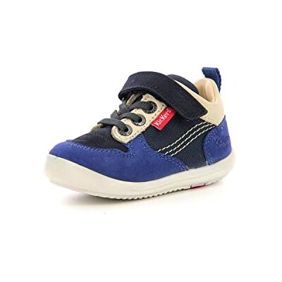 Kickers KIKANON,Bottillon Bebe Marine Bleu Beige, 21 EU - Publicité Kickers KIKANON,Bottillon Bebe Marine Bleu Beige, 21 EU - Publicité