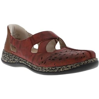 Rieker® Ballerines Femme en Cuir Bordeaux et à Slip-on Taille Numeric_38 - Publicité Rieker® Ballerines Femme en Cuir Bordeaux et à Slip-on Taille Numeric_38 - Publicité