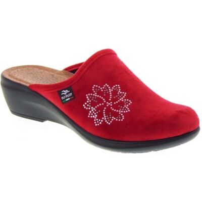 Fly Flot Chaussons maison chambre femme tissu rouge talon compensé 5 cm semelle caoutchouc, rouge, 39 EU - Publicité Fly Flot Chaussons maison chambre femme tissu rouge talon compensé 5 cm semelle caoutchouc, rouge, 39 EU - Publicité