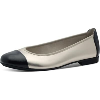 Jana Ballerines Femme Bout Rond Vegan, Black/Champagn, 40 EU - Publicité Jana Ballerines Femme Bout Rond Vegan, Black/Champagn, 40 EU - Publicité
