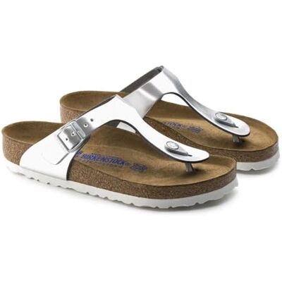 Birkenstock 1003674 Gizeh SFB metallic silver, Natural Leather Femme Silver EU 38 - Publicité Birkenstock 1003674 Gizeh SFB metallic silver, Natural Leather Femme Silver EU 38 - Publicité
