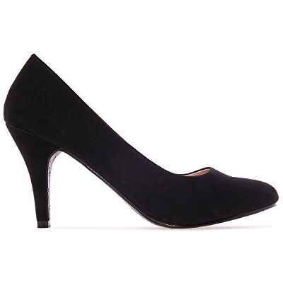Andrés Machado Élégants Escarpins rétro pour Femme/Adolescent pour l´été et l´Hiver AM422 Bout Arrondi en Simili Nobuck Talons Moyens Fins Noir, EU 36 - Publicité Andrés Machado Élégants Escarpins rétro pour Femme/Adolescent pour l´été et l´Hiver AM422 Bout Arrondi en Simili Nobuck Talons Moyens Fins Noir, EU 36 - Publicité