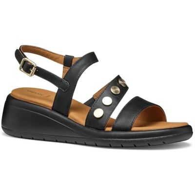 Geox D MELICONIA F, Sandale compensée Femme, Black, - Publicité Geox D MELICONIA F, Sandale compensée Femme, Black, - Publicité