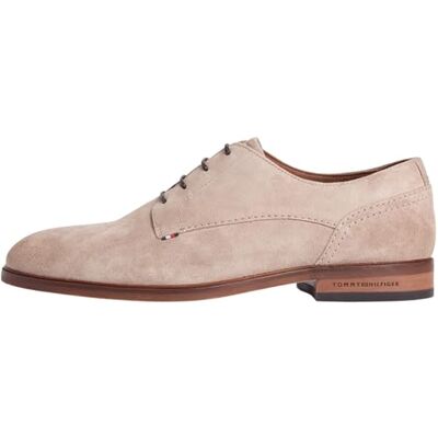 Tommy Hilfiger Hilfiger Chaussures habillées en Daim pour Homme FM0FM05776 Derby, Beige (Taupe côtier), Pointure 39,5 - Publicité Tommy Hilfiger Hilfiger Chaussures habillées en Daim pour Homme FM0FM05776 Derby, Beige (Taupe côtier), Pointure 39,5 - Publicité