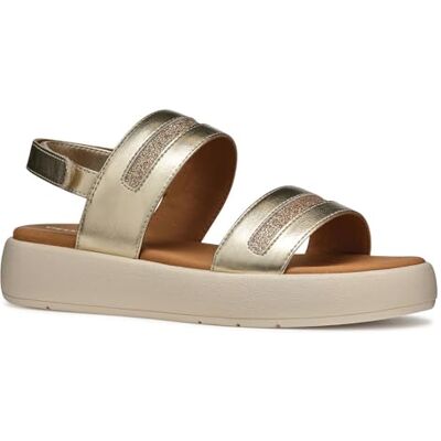 Geox Femme D CAMALEI C Sandale Plate, Lt Gold, 38 EU - Publicité Geox Femme D CAMALEI C Sandale Plate, Lt Gold, 38 EU - Publicité