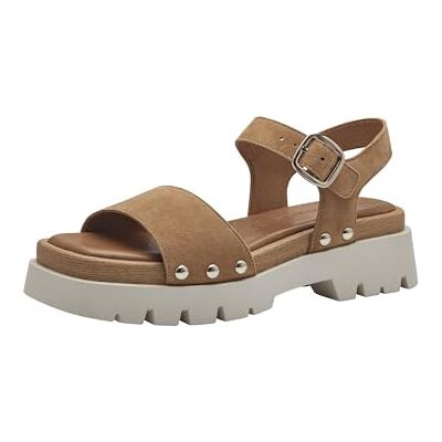 Tamaris Femme Sandale Plate, Camel, 37 EU - Publicité Tamaris Femme Sandale Plate, Camel, 37 EU - Publicité