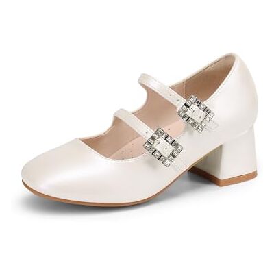 DREAM PAIRS Mary Jane Chaussures à talons hauts pour fille à double lanière, pour Pâques, mariage, fête, église, communion, escarpins pour petits/grands enfants, ecru, 37.5 EU - Publicité DREAM PAIRS Mary Jane Chaussures à talons hauts pour fille à double lanière, pour Pâques, mariage, fête, église, communion, escarpins pour petits/grands enfants, ecru, 37.5 EU - Publicité