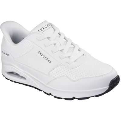 Skechers Uno-Banksia Luxe Chaussures à Enfiler Mains Libres pour Homme, Blanc., 44 EU - Publicité Skechers Uno-Banksia Luxe Chaussures à Enfiler Mains Libres pour Homme, Blanc., 44 EU - Publicité