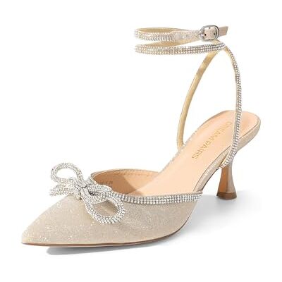 DREAM PAIRS Escarpins Femme Petit Talon Slingback À Bout Pointu avec Nœud Strass Et Bride Cheville – Chaussures De Soirée Mariage Cérémonie,Size 40,Or,DWUMPU2541 - Publicité DREAM PAIRS Escarpins Femme Petit Talon Slingback À Bout Pointu avec Nœud Strass Et Bride Cheville – Chaussures De Soirée Mariage Cérémonie,Size 40,Or,DWUMPU2541 - Publicité
