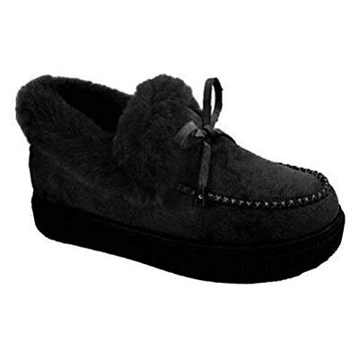 Minetom Femmes Bottes De Neige Chaud Fourrure Cheville Bottines Antidérapant Boots Fourrées Chaussures pour Hiver Chaussons Noir 39 EU - Publicité Minetom Femmes Bottes De Neige Chaud Fourrure Cheville Bottines Antidérapant Boots Fourrées Chaussures pour Hiver Chaussons Noir 39 EU - Publicité