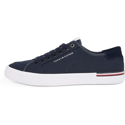 Tommy Hilfiger Baskets Vulcanisées Homme Core Corporate Canvas Basses, Bleu (Desert Sky), 42 - Publicité Tommy Hilfiger Baskets Vulcanisées Homme Core Corporate Canvas Basses, Bleu (Desert Sky), 42 - Publicité