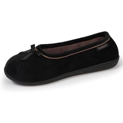 Isotoner Chaussons pantoufles Ballerines femme semelle ergonomique confortables, semelle à mémoire de forme, 36, noir - Publicité Isotoner Chaussons pantoufles Ballerines femme semelle ergonomique confortables, semelle à mémoire de forme, 36, noir - Publicité