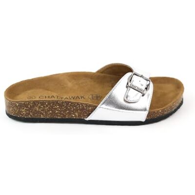 Chattawak Femme, Mule Confort Opaline Argent, 37 - Publicité Chattawak Femme, Mule Confort Opaline Argent, 37 - Publicité