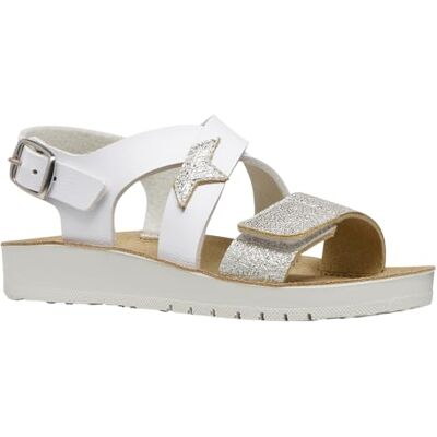 Geox J COSTAREI GI Sandale, blanc/argenté, 34 EU - Publicité Geox J COSTAREI GI Sandale, blanc/argenté, 34 EU - Publicité