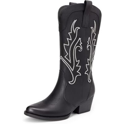 DREAM PAIRS Bottes mi-mollet pour femme, noir, 39 EU - Publicité DREAM PAIRS Bottes mi-mollet pour femme, noir, 39 EU - Publicité