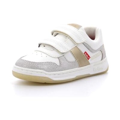 Kickers Kalido, Sneakers Basses Fille, Blanc Argent Or, 32 - Publicité Kickers Kalido, Sneakers Basses Fille, Blanc Argent Or, 32 - Publicité