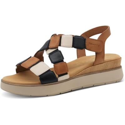 Tamaris Comfort sandales plates femme cuir été, Cognac Comb, 39 EU - Publicité Tamaris Comfort sandales plates femme cuir été, Cognac Comb, 39 EU - Publicité