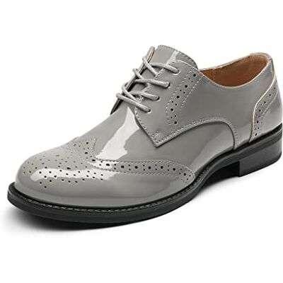 DREAM PAIRS Oxfords pour Femmes Derby Richelieu en Simili Cuir Vernis Chaussures Lacets,Size 41,Gris/Clair,SDOX2201W-E - Publicité DREAM PAIRS Oxfords pour Femmes Derby Richelieu en Simili Cuir Vernis Chaussures Lacets,Size 41,Gris/Clair,SDOX2201W-E - Publicité