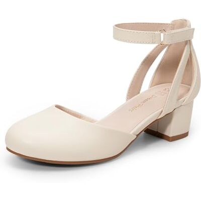 DREAM PAIRS Ballerines Filles à Talon Bloc Mary Jane Chaussures de Princesse Confortables pour Fête Soirée,Size 28,Ivoire,KKUMPU2501 - Publicité DREAM PAIRS Ballerines Filles à Talon Bloc Mary Jane Chaussures de Princesse Confortables pour Fête Soirée,Size 28,Ivoire,KKUMPU2501 - Publicité