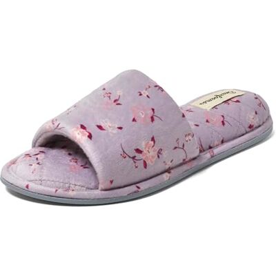 Dearfoams Pantoufles d'été en mousse à mémoire de forme pour femme Fleurs violettes Velours floral violet 7-8, Velours floral violet, 38/39 EU - Publicité Dearfoams Pantoufles d'été en mousse à mémoire de forme pour femme Fleurs violettes Velours floral violet 7-8, Velours floral violet, 38/39 EU - Publicité
