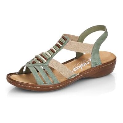 Rieker Femme Sandales 60851, Dame Sandales Fines,Chaussure d'été,Sandale d'été,Confortable,Plate,Vert (grün / 52),41 EU / 7.5 UK - Publicité Rieker Femme Sandales 60851, Dame Sandales Fines,Chaussure d'été,Sandale d'été,Confortable,Plate,Vert (grün / 52),41 EU / 7.5 UK - Publicité